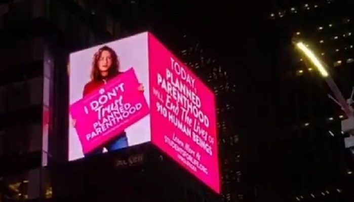 Massive 50-Foot Tall Pro-Life Video Billboard Will Run in Times Square Taking on Abortion