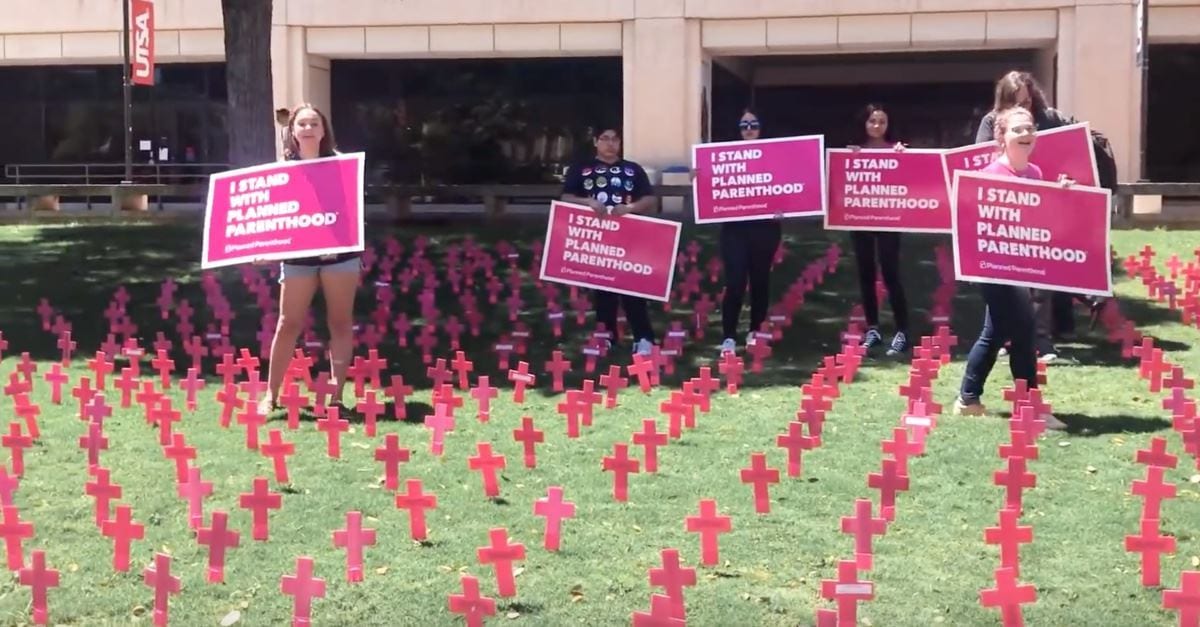 'When I Say Aborted, You Say Fetuses,” Chants Pro-Abortion Protesters amid a Pro-Life Display