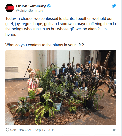 Seminary Students Repent to Plants, ‘Confess’ and ‘Sorrow in Prayer’ to Vegetation in Chapel Ceremony