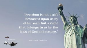 Freedom isn't given by man but by the God of the Bible